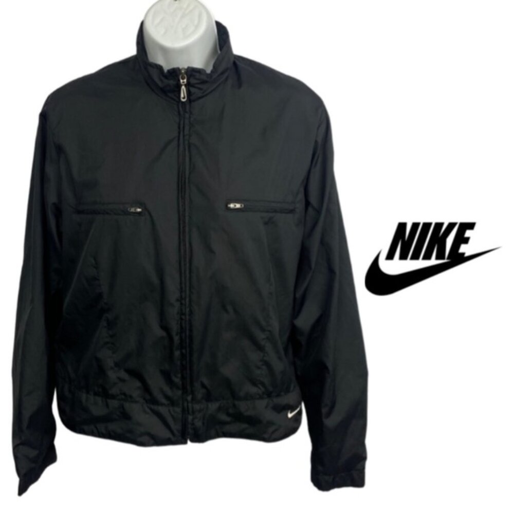 Nike Black Full Zip Bomber Jacket  Size S  Lightweight Streetwear Windbreaker